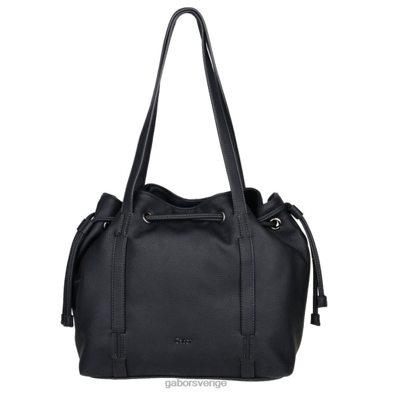 svart tryck Gabor kvinnor malu axelväska med dragsko F04LN292 Tillbehör