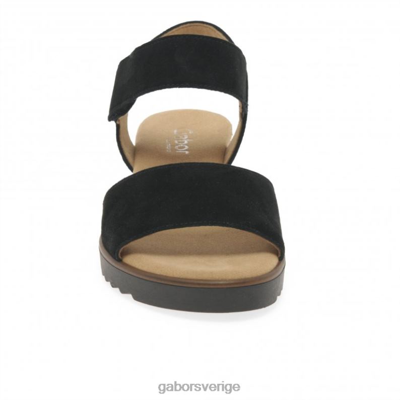 svart mocka/leopard Gabor kvinnor raynor sandaler F04LN166 Skodon