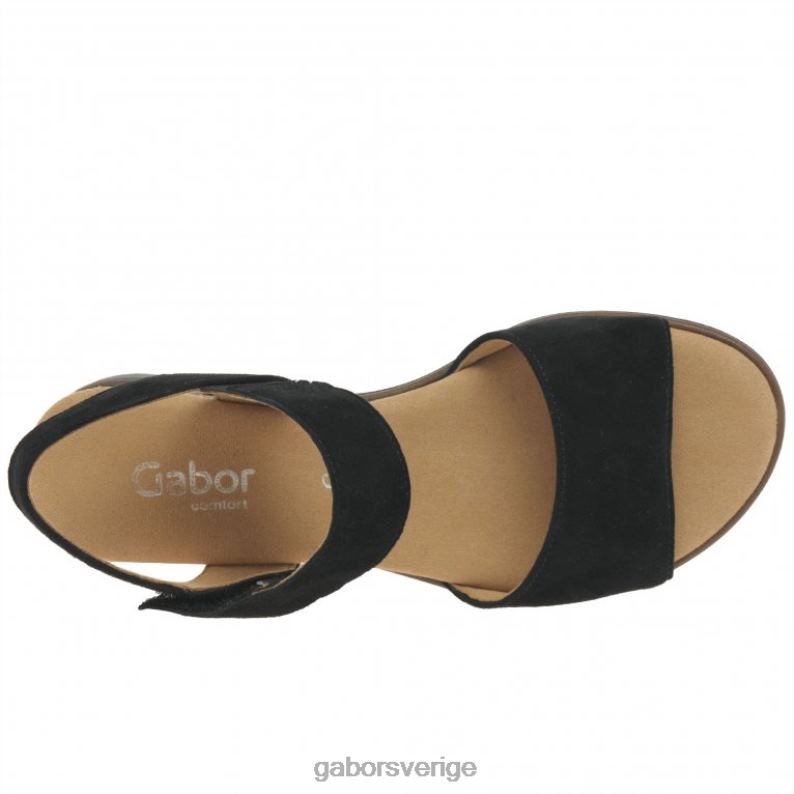 svart mocka/leopard Gabor kvinnor raynor sandaler F04LN166 Skodon