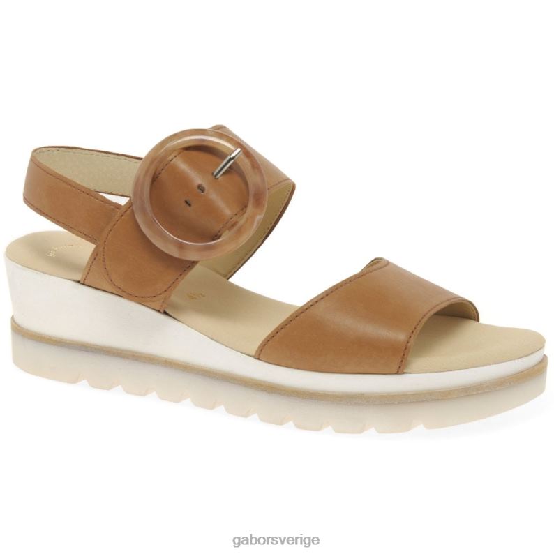 cognac Gabor kvinnor yeo sandaler med kilklack F04LN153 Skodon