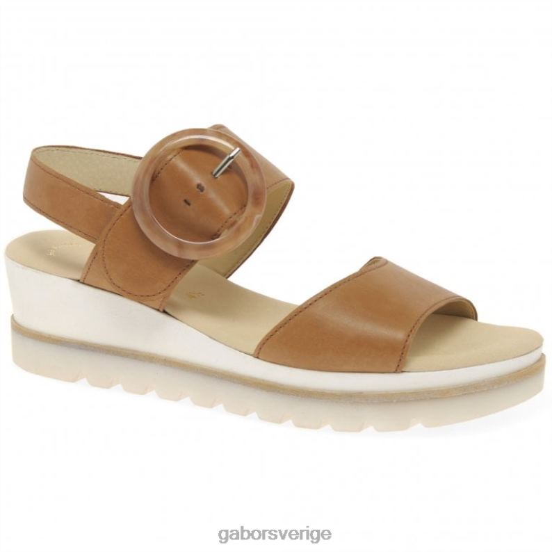 cognac Gabor kvinnor yeo sandaler med kilklack F04LN153 Skodon