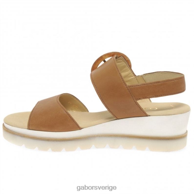 cognac Gabor kvinnor yeo sandaler med kilklack F04LN153 Skodon