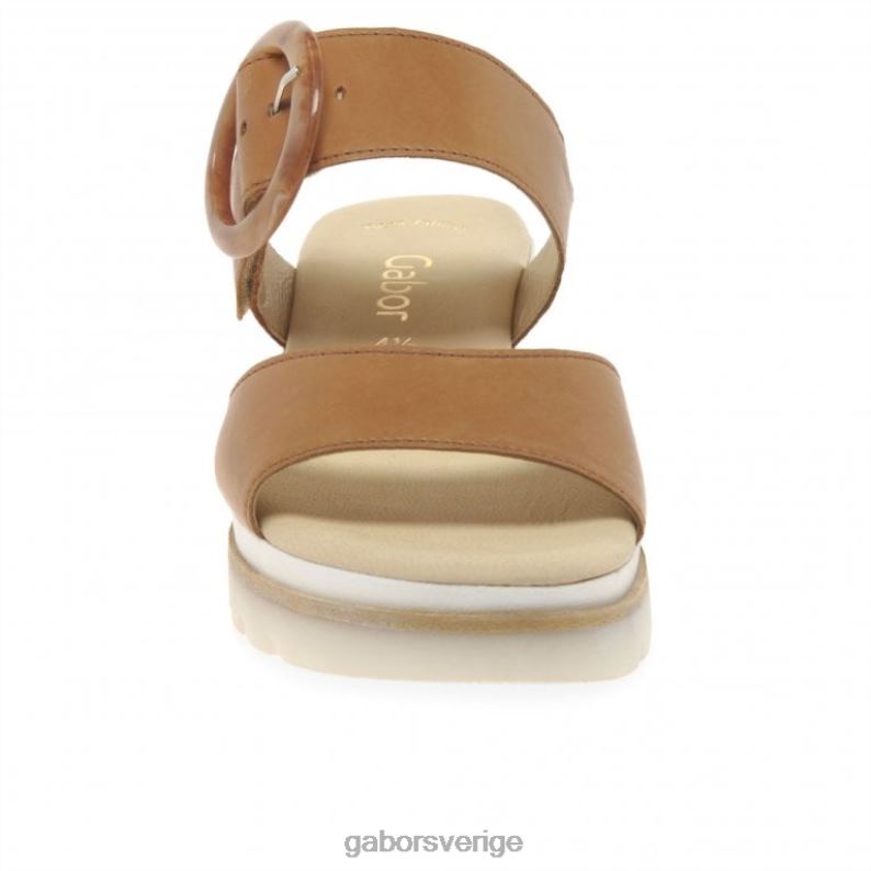 cognac Gabor kvinnor yeo sandaler med kilklack F04LN153 Skodon
