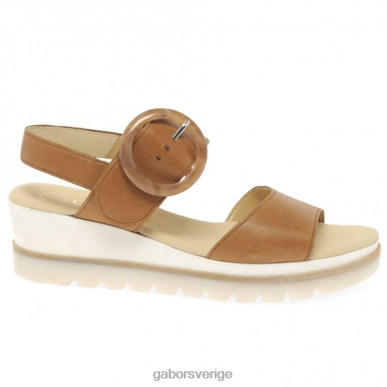 cognac Gabor kvinnor yeo sandaler med kilklack F04LN153 Skodon