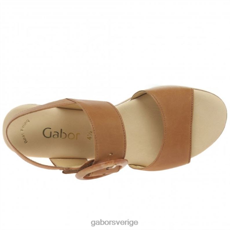 cognac Gabor kvinnor yeo sandaler med kilklack F04LN153 Skodon