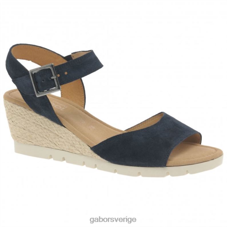 havsmocka/jute Gabor kvinnor nieve sandaler med kilklack F04LN163 Skodon