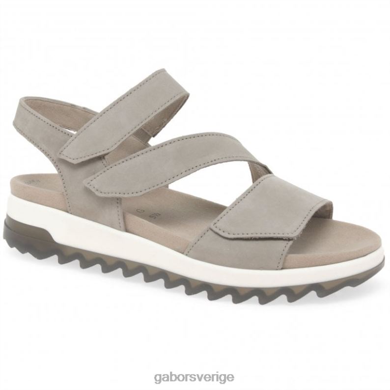 linne nubuck Gabor kvinnor sanna sandaler med remmar med låg klack F04LN173 Skodon