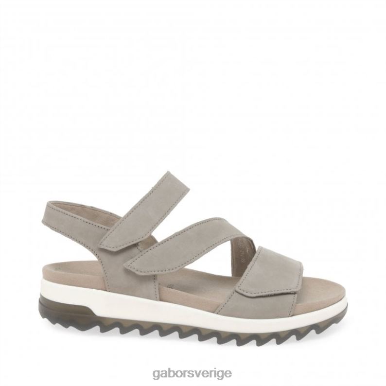 linne nubuck Gabor kvinnor sanna sandaler med remmar med låg klack F04LN173 Skodon