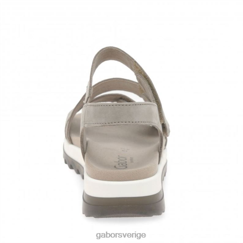linne nubuck Gabor kvinnor sanna sandaler med remmar med låg klack F04LN173 Skodon