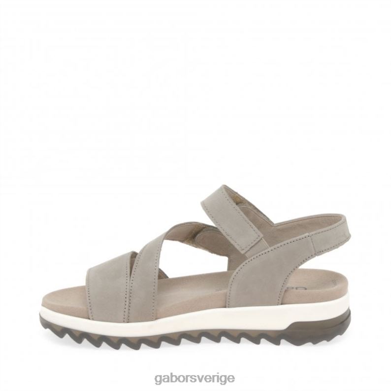 linne nubuck Gabor kvinnor sanna sandaler med remmar med låg klack F04LN173 Skodon