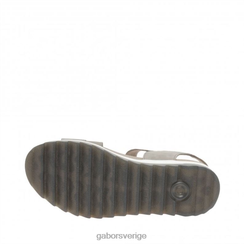 linne nubuck Gabor kvinnor sanna sandaler med remmar med låg klack F04LN173 Skodon