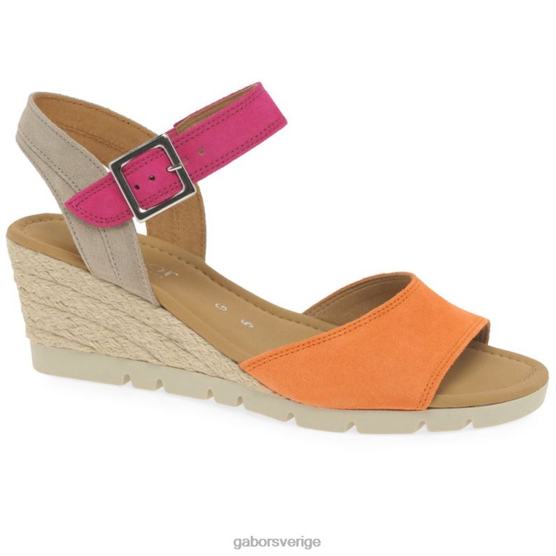 mandarin/rosa Gabor kvinnor nieve sandaler med kilklack F04LN162 Skodon