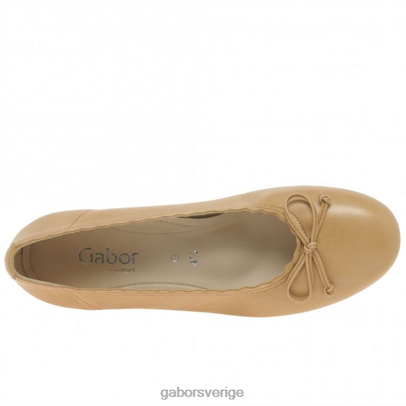 jordnötsläder Gabor kvinnor conchita balett pumps F04LN27 Skodon