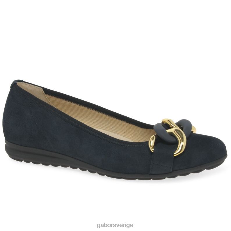 mörkblå mocka Gabor kvinnor sabia vardagsskor F04LN6 Skodon