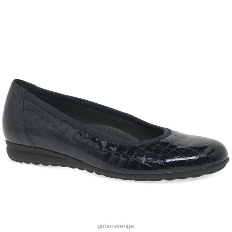 ocean croc patent Gabor kvinnor splash casual balett pumps F04LN104 Skodon