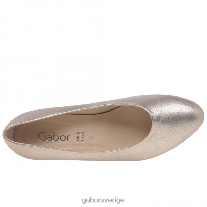 puder metallic Gabor kvinnor edina court skor F04LN33 Skodon