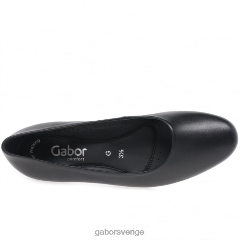 svart Gabor kvinnor brambling domstol skor F04LN42 Skodon