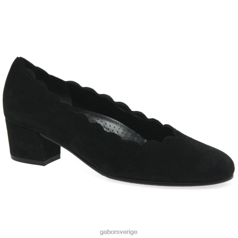 svart mocka Gabor kvinnor gigi domstol skor F04LN45 Skodon