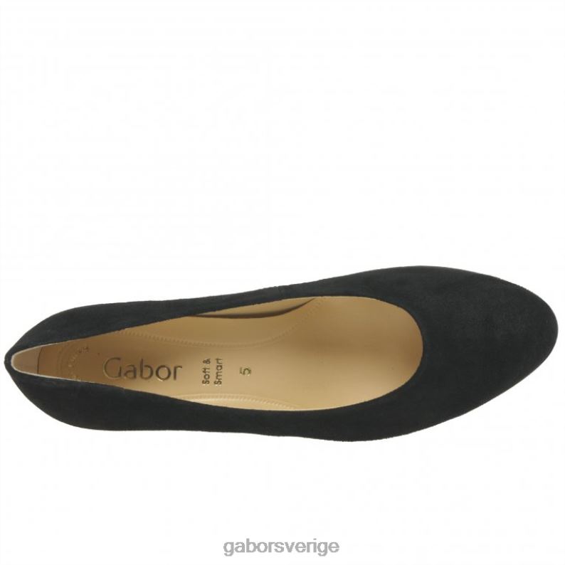svart mocka Gabor kvinnor kasi domstol skor F04LN72 Skodon