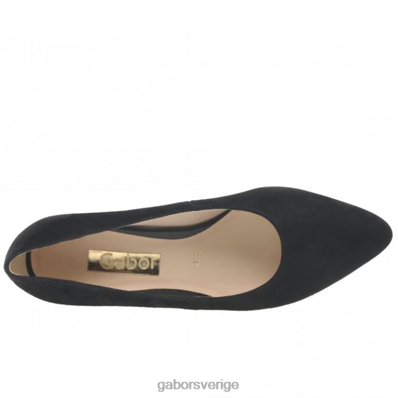 svart mocka Gabor kvinnor kayo domstol skor F04LN67 Skodon
