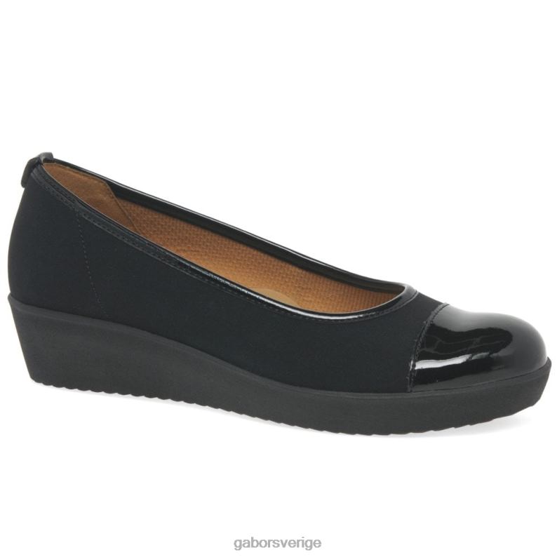 svart Gabor kvinnor orientera vardagsskor med bred passform F04LN98 Skodon