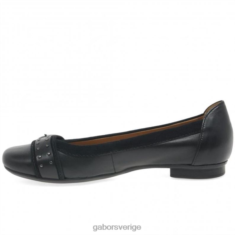 svart mocka Gabor kvinnor michelle casual pumps med dubbspänne F04LN92 Skodon