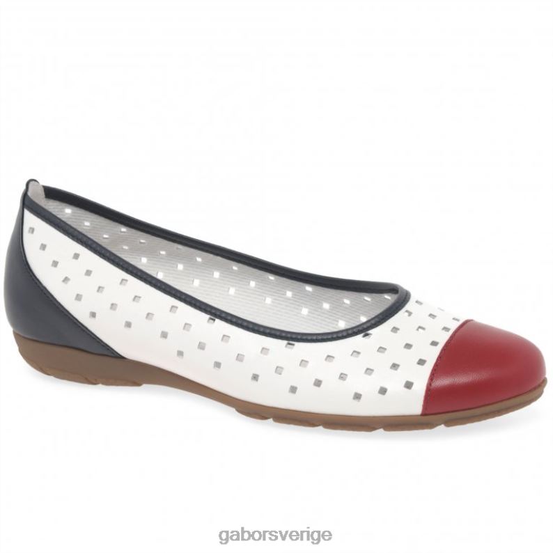 marin kombi Gabor kvinnor fritidsskor med volang med stansade detaljer F04LN79 Skodon