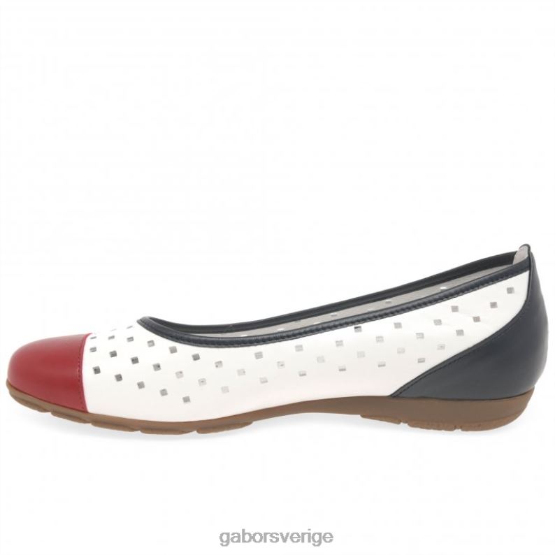 marin kombi Gabor kvinnor fritidsskor med volang med stansade detaljer F04LN79 Skodon
