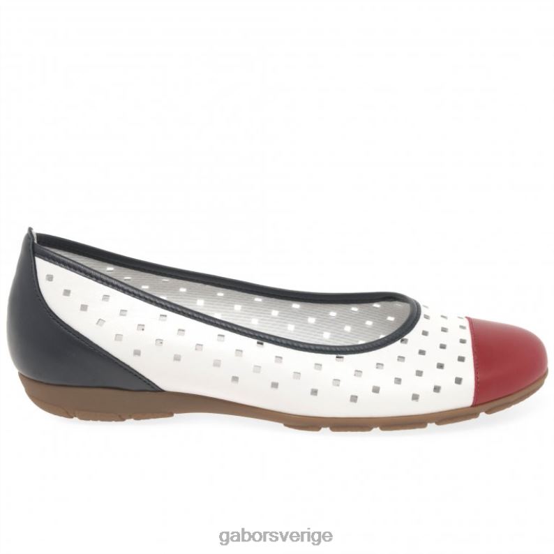 marin kombi Gabor kvinnor fritidsskor med volang med stansade detaljer F04LN79 Skodon