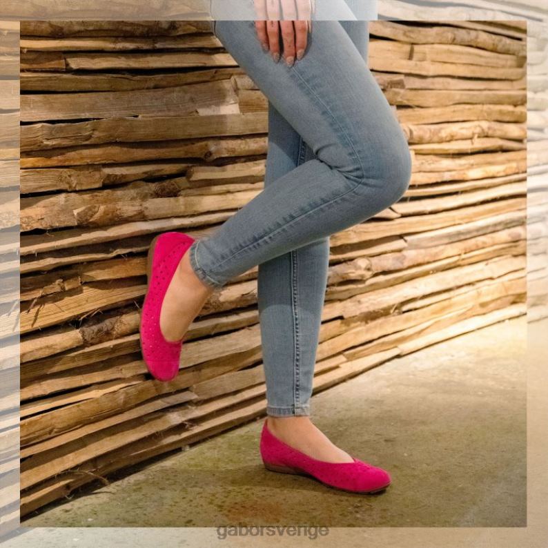 rosa mocka Gabor kvinnor fritidsskor med volang med stansade detaljer F04LN5 Skodon