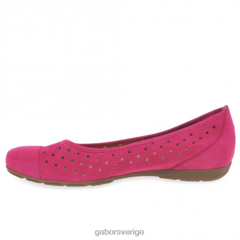 rosa mocka Gabor kvinnor fritidsskor med volang med stansade detaljer F04LN5 Skodon
