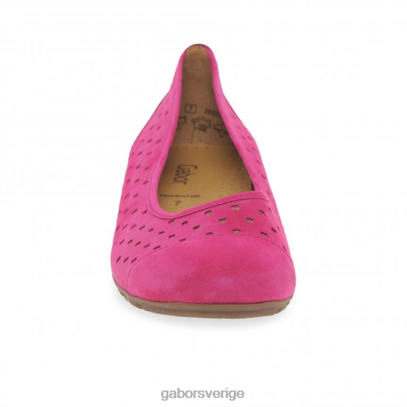 rosa mocka Gabor kvinnor fritidsskor med volang med stansade detaljer F04LN5 Skodon
