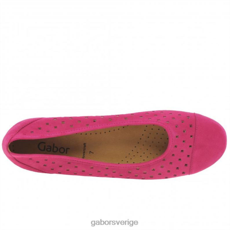 rosa mocka Gabor kvinnor fritidsskor med volang med stansade detaljer F04LN5 Skodon