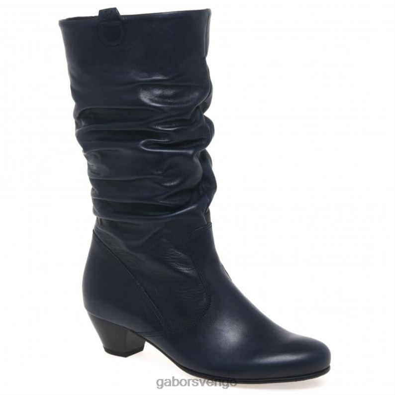 midnatt Gabor kvinnor rachel läder stövlar med bred passform F04LN260 Skodon