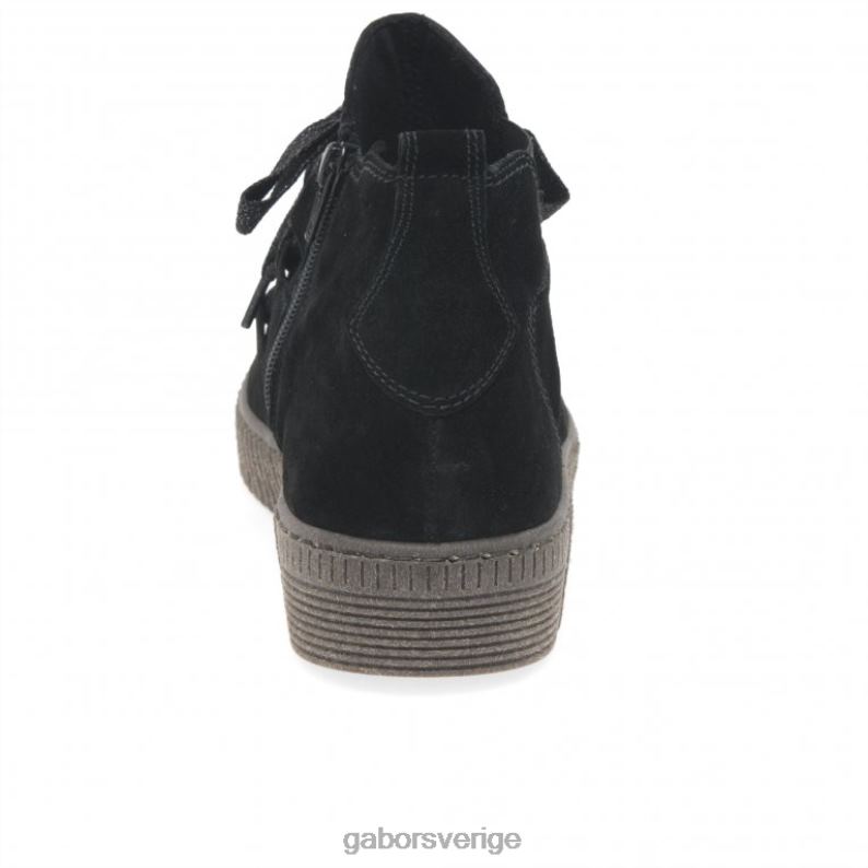 svart mocka Gabor kvinnor lansa ankelstövlar F04LN230 Skodon