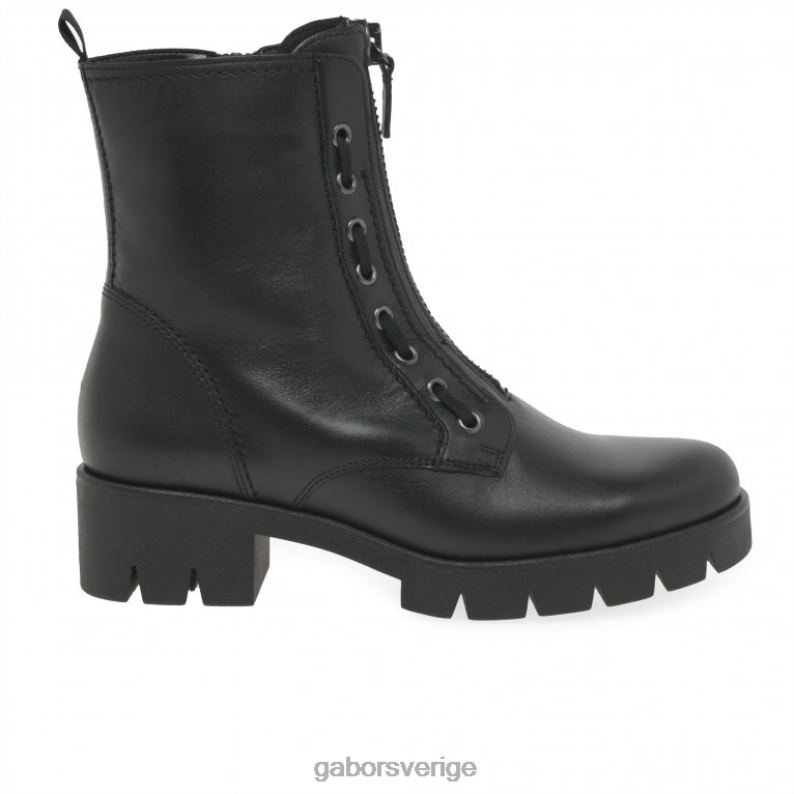 svart läder Gabor kvinnor skämt ankelstövlar F04LN257 Skodon