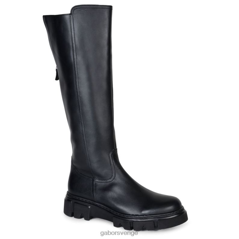 svart Gabor kvinnor juan knähöga stövlar F04LN273 Skodon